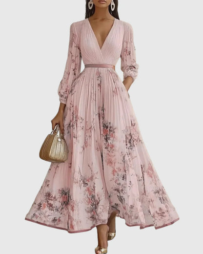 Rosa | Elegante vestido maxi plisado