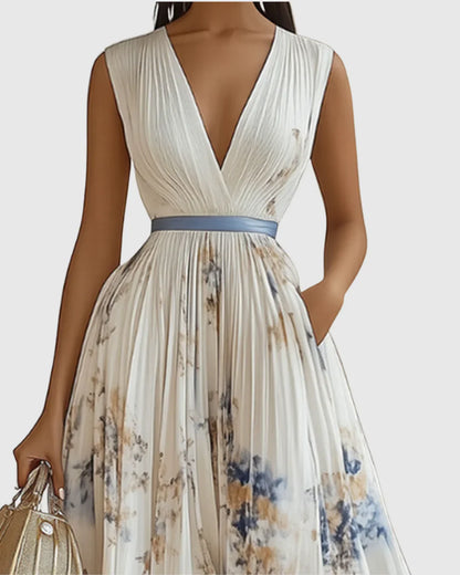 Rosa | Elegante vestido maxi plisado