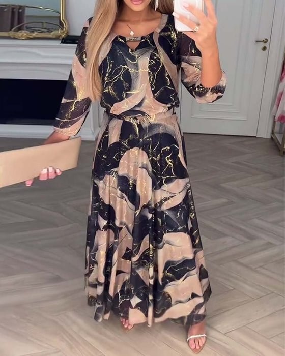 Susana | Vestido Maxi de Gasa Estampado